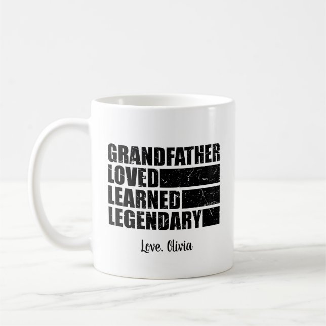 Caneca De Café Avô Amado Aprendeu Lendário Personalizado (Esquerda)