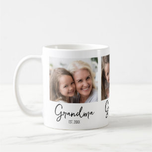 Caneca De Café Avó Ano de Estabelecimento 3 Fotos Personalizável
