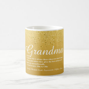 Caneca De Café Avó Avó Divertido Legal Dourado Brilho Glamour