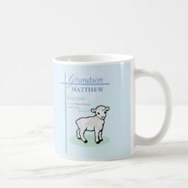 Caneca De Café Avô Baptism Blue Boy Lamb Personalizado