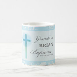 Caneca De Café Avô Baptism Blue Lace Personalizado