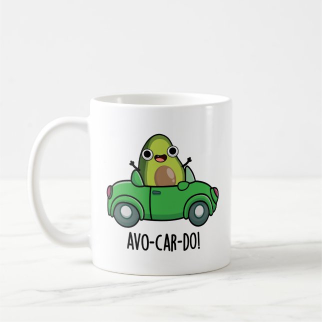 Caneca De Café Avo-car-do-Funny Avocado Puns (Esquerda)