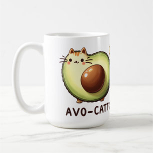 Caneca De Café Avo-Catto - Punny Cat Avocado Mug