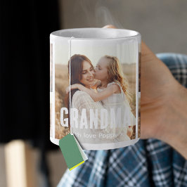 Caneca De Café Avó Colagem de 5 Fotos na Moda