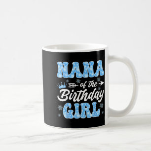 Caneca De Café Avó Da Menina Do Aniversário Flocos de Neve Invern