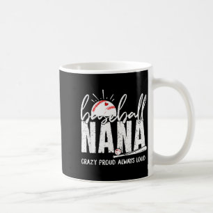 Caneca De Café Avó de beisebol louca orgulhosa barulhenta engraça