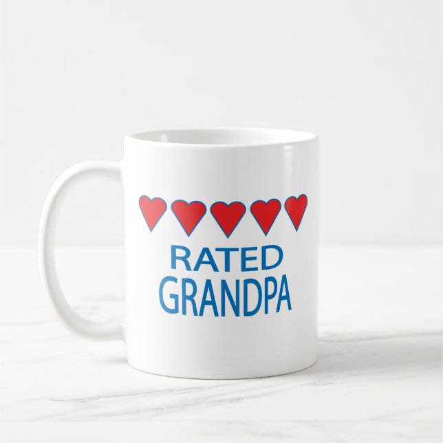 Caneca De Café Avô de Cinco Corações (Esquerda)
