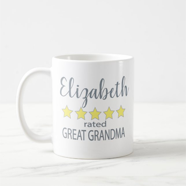Caneca De Café Avó de Excelente classificado com 5 estrelas (Esquerda)