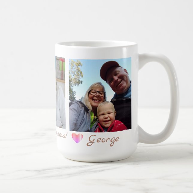 Caneca De Café Avó do feliz dia das mães com 3 fotos (Direita)