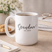 Avó Est Moderno Preto Script Data Personalizada