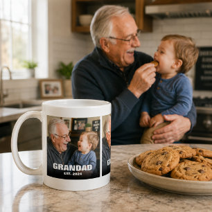 Caneca De Café Avô Est Presente de Colagem de Fotos Tipografia
