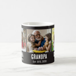Caneca De Café Avô estabeleceu foto 3 script grunge preto