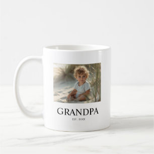 Caneca De Café Avô Estabeleceu Foto Moderna Preto e Branco