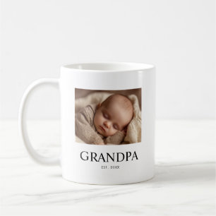 Caneca De Café Avô Estabeleceu Foto Moderna Preto e Branco 