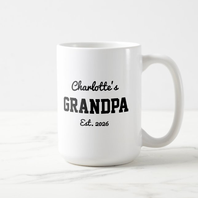 Caneca De Café Avô Estabeleceu Nome Moderno Ousado (Direita)