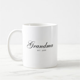 Caneca De Café Avó Estabelecida com Elegância em Letra Preta