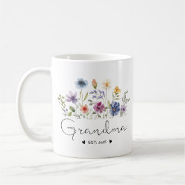 Caneca De Café Avó Floral Ofertas De Anúncio De Bebê No Final De