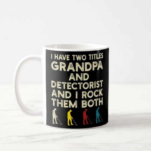 Caneca De Café Avô Humoroso E Detetive Funny Metal (Esquerda)