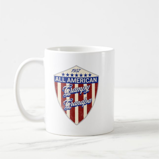Caneca De Café Avô Mal-Humorado Totalmente Americano (Esquerda)