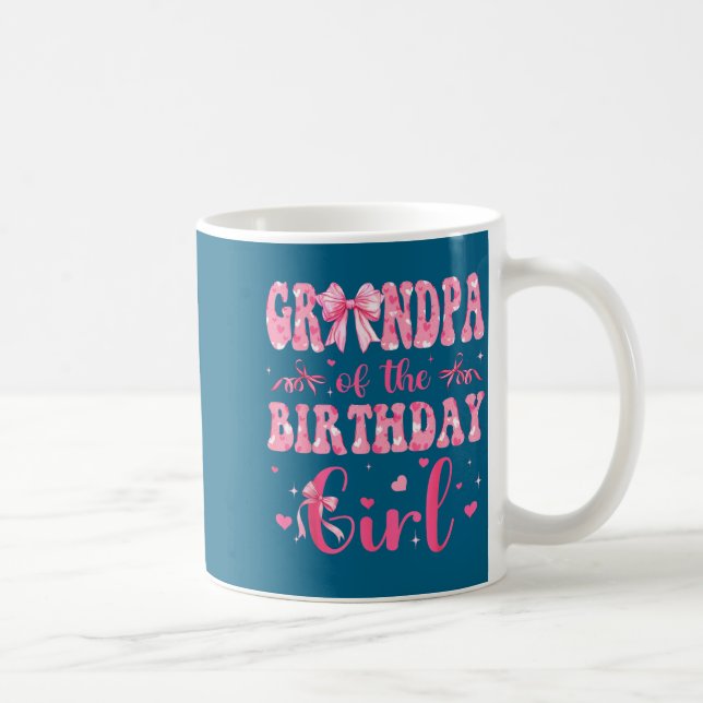 Caneca De Café Avó Menina Aniversário Combinando Rosa Coquette (Direita)
