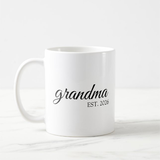 Caneca De Café Avó minimalista Data de estabelecimento (Esquerda)