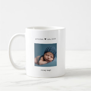 Caneca De Café Avó Minimalista Est. Café com Foto Personalizado