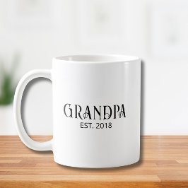 Caneca De Café Avô Moderno Estabelecido Rótulo Preto