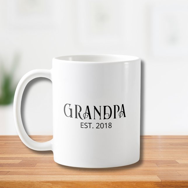 Caneca De Café Avô Moderno Estabelecido Rótulo Preto (Criador carregado)