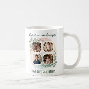 Caneca De Café Avó nós te amamos 6 Colagem de Fotos Eucalipto
