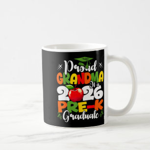Caneca De Café Avó orgulhosa da pré-escola de 2026 graduada no di