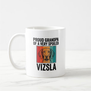 Caneca De Café Avô Orgulhoso Vizsla Design de Amante de Cachorro