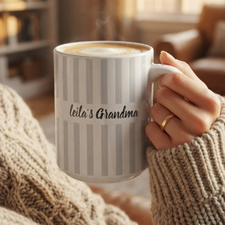 Caneca De Café Avó ou Avô | Mãe Tia Personalizada Letra Moderna