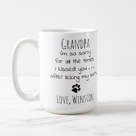 Caneca De Café Avô Personalizou Foto de Pet Engraçado Vovô