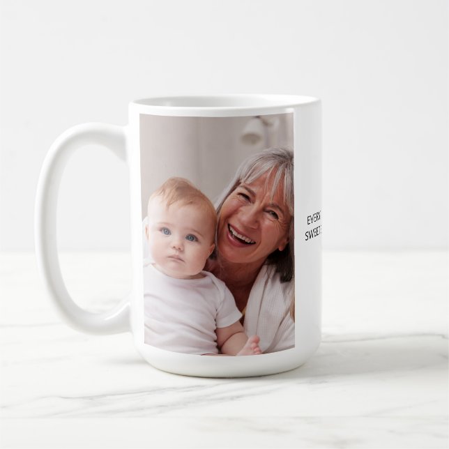 Caneca De Café Avó Preto e Branco 2 Foto (Esquerda)