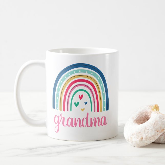 Caneca De Café Avó Rainbow (Com Donut)