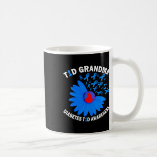 Caneca De Café Avó T1d Conscientização do Diabetes Tipo 1 Cura Fa