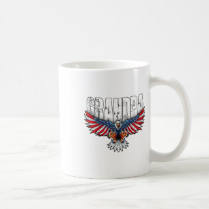 Caneca De Café Avô Vintage Usa Flag Byld Eagle Patriótico 4º