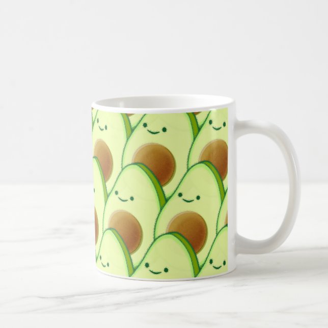Caneca De Café Avocado Bonito Por Todo O Desenho (Direita)