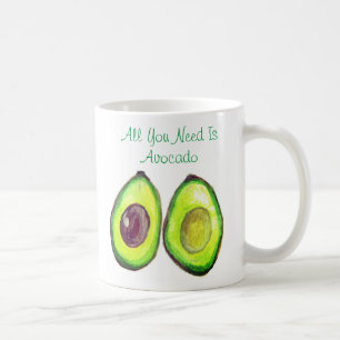 Caneca De Café Avocado Humor Text Vegan Friendly Healthly Fruta