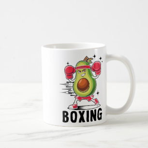 Caneca De Café Avocado Jogando Boxing Comida Vegetariana Saudável