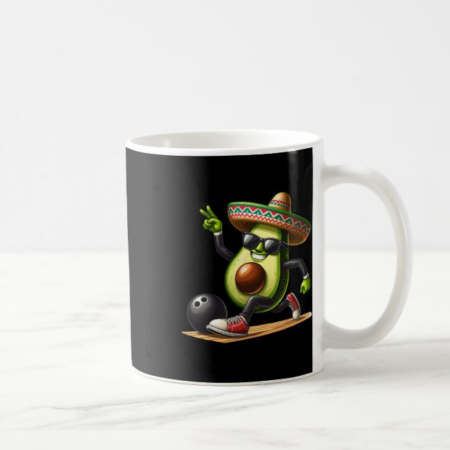 Caneca De Café Avocado Mostrando Boliches Cinco De Mayo Engraçado (Direita)