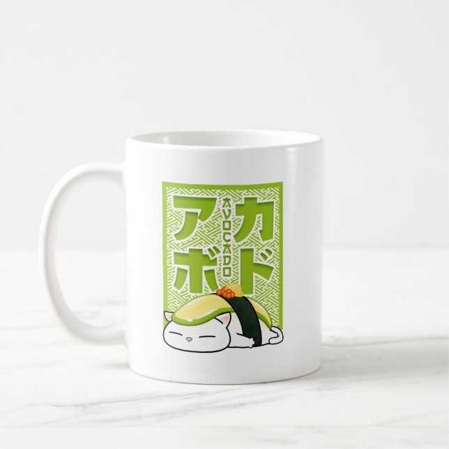 Caneca De Café Avocado Sushi Cat (Esquerda)