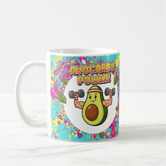 Caneca De Café Avocardo Power Funny Cartoon Design