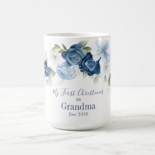 Caneca De Café Avós de Eucalipto Floral 1º Natal