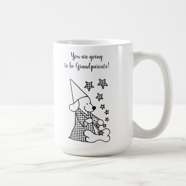 Caneca De Café Avós Engraçados Engraçados Anunciam Cartoon Negro (Direita)