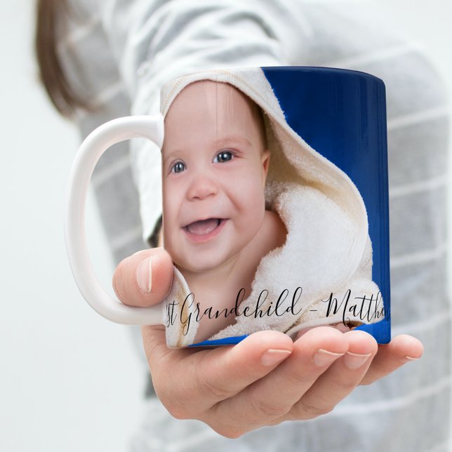 Caneca De Café Avós, fotografia personalizada do bebê 1rua neto (Criador carregado)