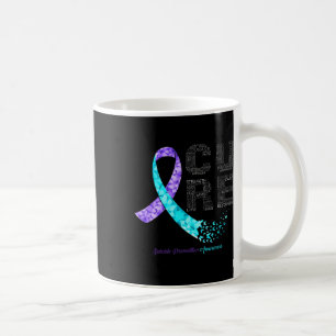 Caneca De Café Awarene para a prevenção suicida da fita azul-roxa