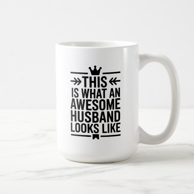 Caneca De Café Awesome Husband Minimal Typography (Direita)