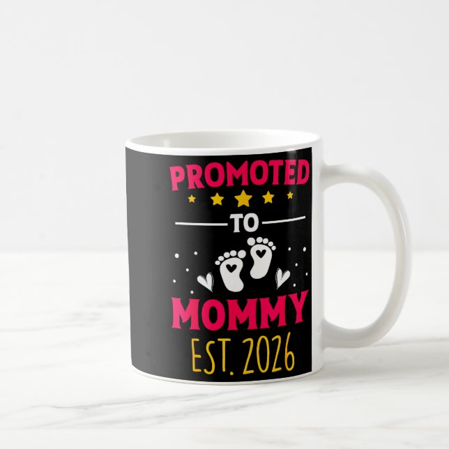 Caneca De Café Awesome Promoted To Mommy 2026 Pregnancy Announcem (Direita)