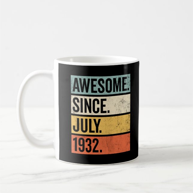 Caneca De Café Awesome Since July 1932 Birthday Retro (Esquerda)